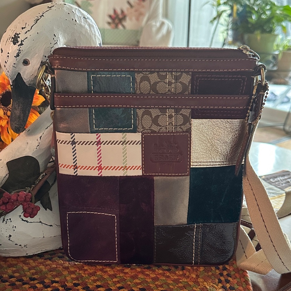 Coach Crossbody Patchwork Suede/leather Vintage Bag